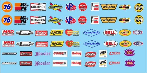 Support Drag Sticker Drag NHRA Contingency Logo Decal Sheet