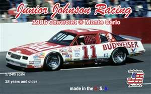 Junior Johnson Racing 1986 "Budweiser" Chevrolet Monte Carlo #11 driven by Darrell Waltrip (1/24) (fs)
