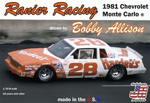 Ranier Racing Bobby Allison 1981 "Hardee's" Chevrolet "Flat Nose" Monte Carlo # 28 (1/24) (fs) Damaged Box