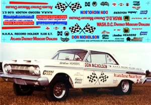 Dyno Don's 1964 Comet AFX Decal (1/25)