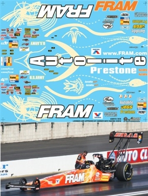 Cory Mac’s 2010 Fram Top Fuel Dragster Decal (1/25)