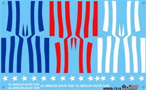 Red, White and Blue All American Racing Team Stars and Stripes Decal (1/25)
