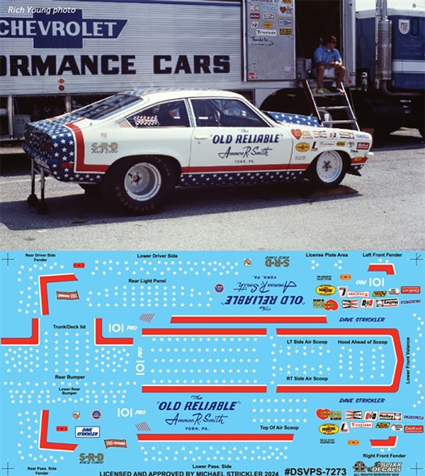 thumbnail image 2 of Dave Strickler "The Old Reliable" Chevy 1/18th Scale Waterslide Decals By TRACKSIDE 2 of 3