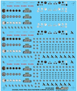 Guages, Hood Pins, Dzus Fastners & Brake Calipers (1/25) Slixx-Decal