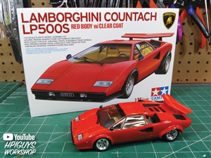 Tamiya Scale Special Project 1/24 Lamborghini Countach Lp500S Clear Coat  Red Body White Box 25192