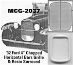 '32 Ford 4" Chopped  Grille horizontal bars: includes resin grille surround