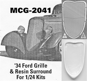'34 Ford  Grille 1/24: includes resin grille surround