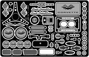 1958-60 Corvette detail set generic 1/25 kits