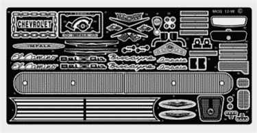 1959-1960 CHEVROLET IMPALA GAUGE FACES for 1/25 scale REVELL KITS