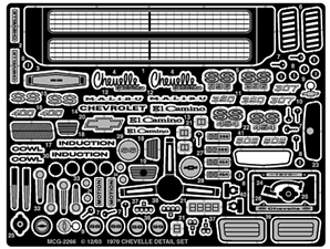 1970 Chevelle Photo-Etch Detail Set for AMT and Revell 1/25 and 1/24 kits