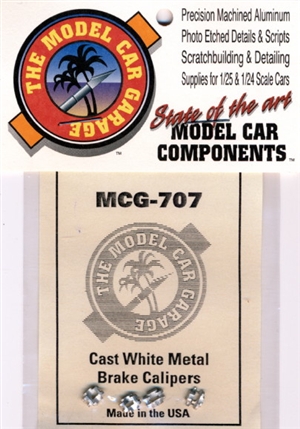 Cast White Metal Brake Calipers (4 per pack)