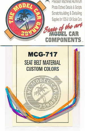Seat Belt Material: 5 Custom Colors (Goes with mcg-2089 or 2215 Seatbelt Hardware)