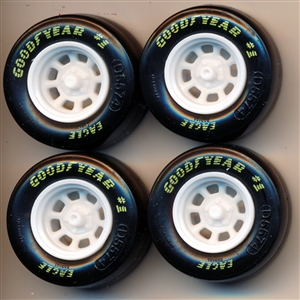 Goodyear Eagle NASCAR Slicks with White Wheels  (1/25 set of 4)