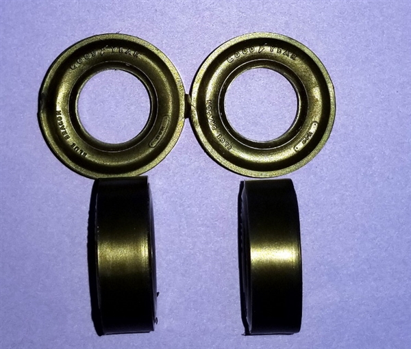 2) W 5 Spoke American WHEELS W PIE CRUST SLICKS 1.190OD ATL1:25 LBR